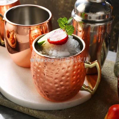 550ML stainless steel copper golden beer Cocktails Moscow mule cup bar party glass