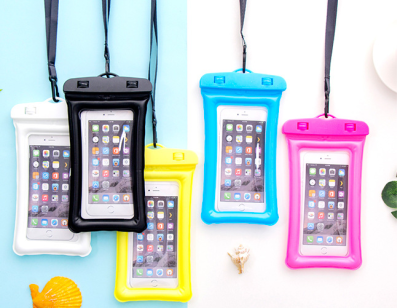 Inflatable Mobile Phone Waterproof Bag Universal Swimming Halter Touch Screen Diving Sealed Transparent Protective Cover