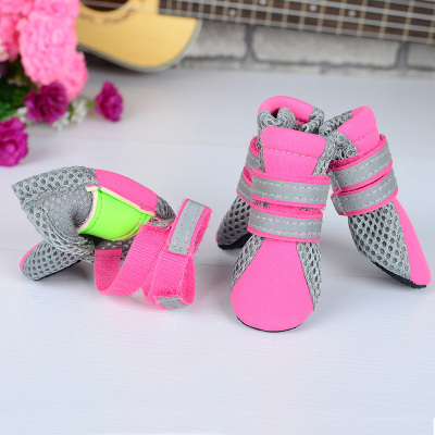 Fanxi pet reflective double strap pet supplies soft sole indoor dog shoes breathable walking dog pet shoes cross border