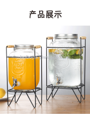 Glass juice jar with faucet domestic special bottle sealed juice can enzyme bucket