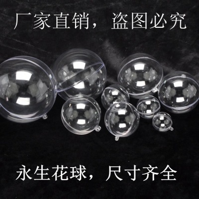 Festival Decoration PS High Transparent Hollow Plastic Ball Christmas Decorations Christmas Ball Preserved Fresh Flower Crystal Ball Wholesale