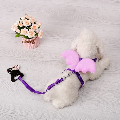Pet Supplies Hand Holding Rope New Little Angel Wings Chest Strap Pet Three-Dimensional Wings Dog Rope Wholesale