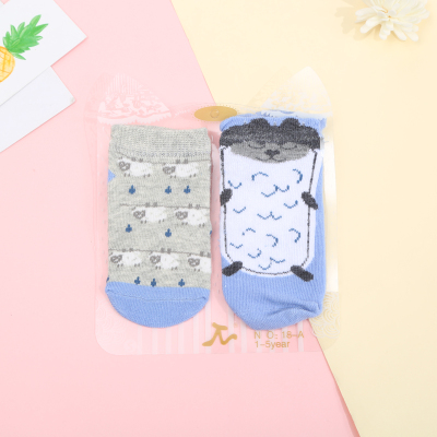 Newborn baby socks spring and autumn thin summer express multicolor super adorable male and female baby non - slip 75% cotton socks
