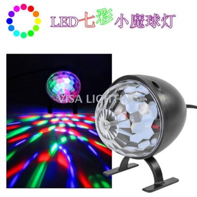 LED stage magic ball mini crystal magic ball lamp USB seven-color rotating magic ball lamp KTV bar laser lamp