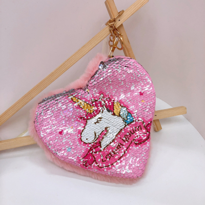 Zero Purse, glitter, love bag, Unicorn, cute pendant, girl's key chain, 15cm