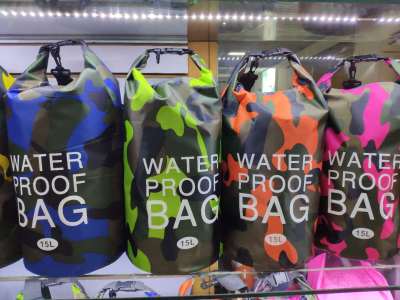 PVC Gap Former Waterproof Bucket Bag Water-Proof Bag Waterproof Bag Camouflage Portable round Barrel Backpack Bucket Factory Direct Sales