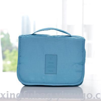 Portable outdoor travel storage bag large capacity waterproof solid color hook wash bag