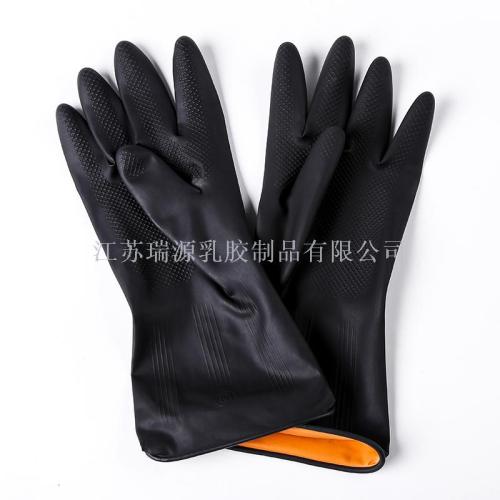 natural latex rubber gloves household waterproof light lining gloves acid and alkali resistant industrial car wash gloves 90g