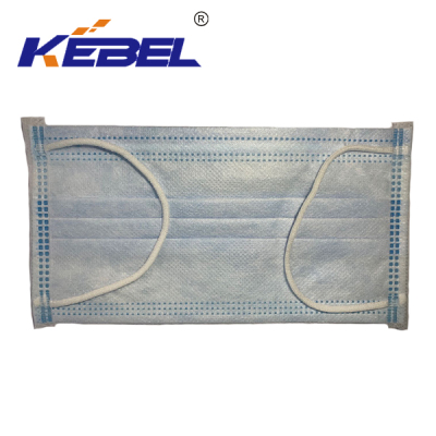 Wholesale Price Medical Procedure Disposable Surgical Mask Blue Earloop Pleated 3 Ply with Steel Wire 
