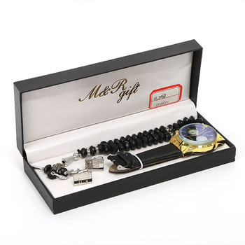 Holiday Decoration & Gift Arabic Rosary Mens Cufflink Watch Gift Set 3 Piece Promotional
