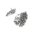Creative retro move joki leaves asymmetrical earrings \"women 's temperament sweet simple silver earrings h