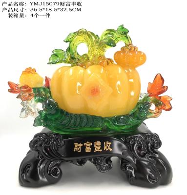 Boda resin crafts set pieces auspicious feng shui opening fortune household ornaments/wealth harvest pumpkin