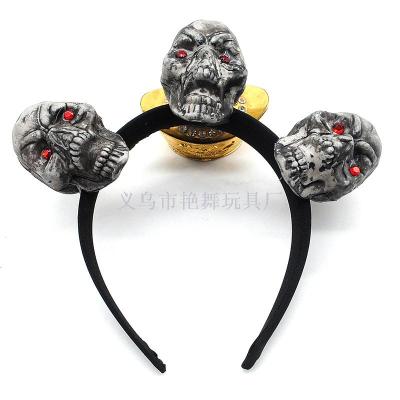 Halloween Supplies Skull Hairband Decoration Hair Ring Ball Party Performance Props Plastic Headdress Ghost Head Foreign Trade