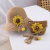 New sunflower suspended gourd kit basin cap parent-child lovely sun hat tourism