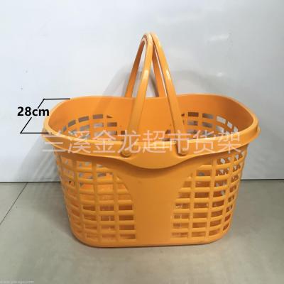 New medium plastic basket snack shop convenience store special double handle portable shopping basket