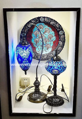 Retro bedroom handmade manual personality southeast Asian Turkish heavily coloured desk lamp