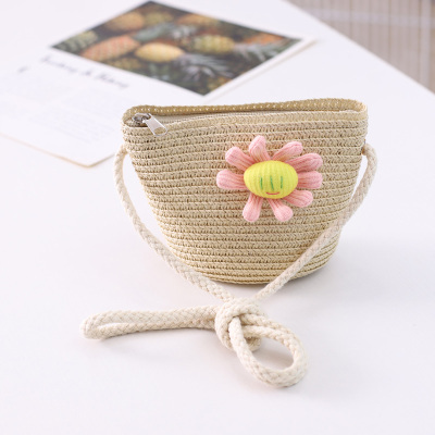 The new pink sunflower smiley face bag cute Children's Bag
