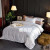 Imitation silk embroidered character four - piece set of bedding