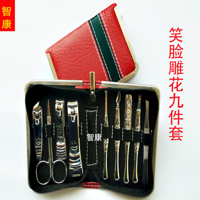 Factory direct nail set decoration nail tools 9 sets of nail clippers clipping carved nails accessories gifts customized batch