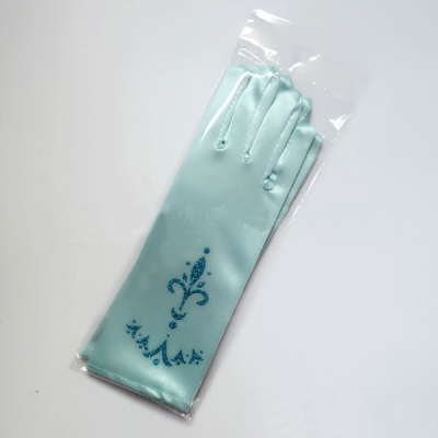 Best-selling children's clothing accessories etiquette gloves frozen princess elsa blue print gloves