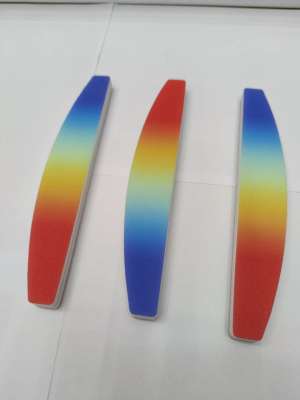 Manicure new gradient sponge file nail polish strip polishing block rainbow color file