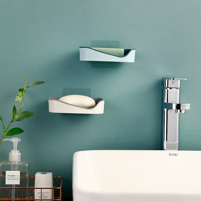 Bathroom Soap Box Soap Holder Punch-Free Wall-Mounted Draining Soap Rack Laundry Soap Box Soap Holder