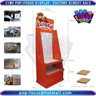 Customized Corrugated Paper Shelf Display Box PDQ Paper Display Stand Supermarket Display Box Heap Display Rack Paper Shelf