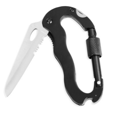 Five-in-one outdoor multi-function mountaineering buckle quick hanging buckle knife saw cross screwdriver word screwdriver mountaineering buckle