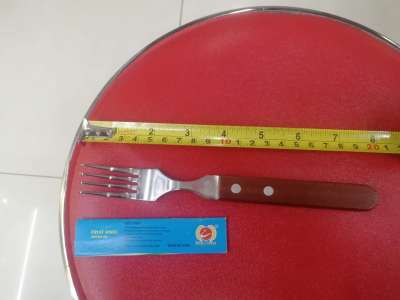 Fruit fork with wooden handle