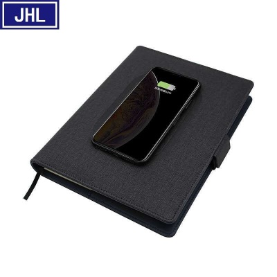 Wireless charging creative multi-function notepad customized portable power supply business gift box notebook charging treasure.