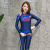 The new ladies' diving and surfing suit is made of polyamide long-sleeve hot spring heat preservation, thickened, anti-exposure, sun-resistant and quick-drying two-piece swimsuit