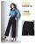 Classic tricolour fashionable tide money shows thin wide leg edition type female money trousers decorates the body model to reveal capable temperament