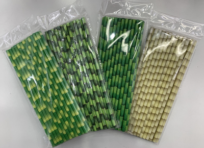 Environmentally Friendly Biodegradable Kraft Paper Straw Bamboo Series Kraft Paper Straw Party Gathering Straw