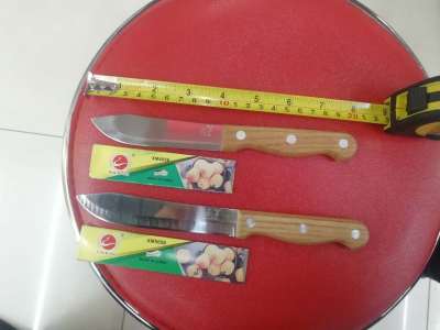 Fruit knife with wooden handle