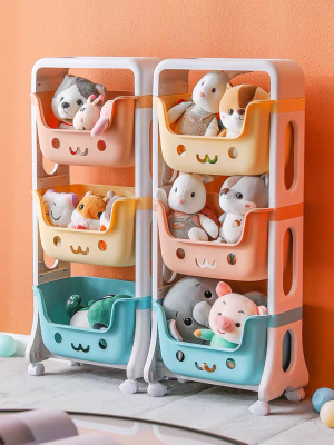 Toy identifiers frame household bedroom trolley shelf shelf bedside snacks finishing shelf floor multi - layer storage rack