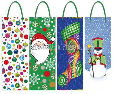 Copper Plate Paper Wine Bag Christmas Wine Bag Shopping Bag Paper Bag Holiday Supplies BagN