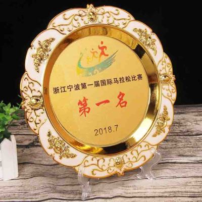 Manufacturers creative custom metal commemorative plate award trumpet award plate company anniversary school commemorative plate custom