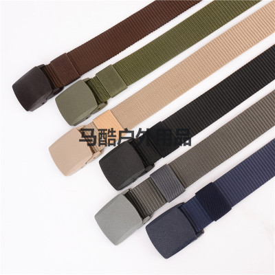 Outdoor tactical belt nylon allergy smooth buckle safety military training belt