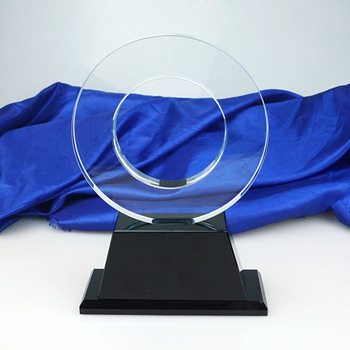 Pujiang Round Rings Crystal Trophy Award for wholesales