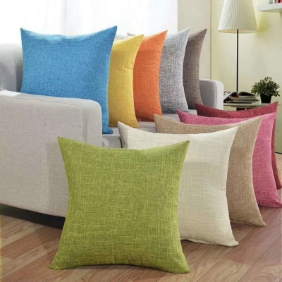 Four seasons linen pillow pillow pillow pillow sofa cushion car waist by plain pillow candy color