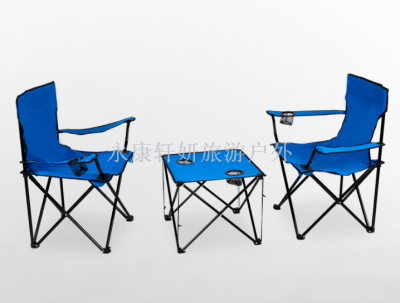 Folding chair armchair three-piece set of leisure table chair camping table chair beach chair set