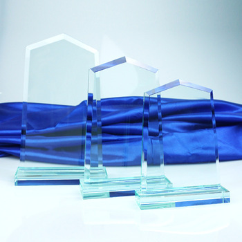 Customizable K9 or Jade Glass Award Shield shape blank crystal trophy