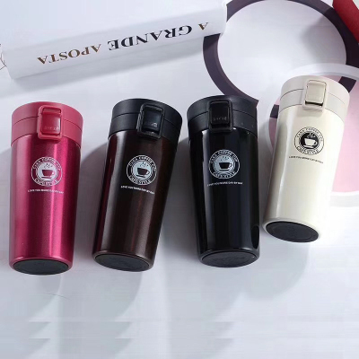 Stainless Steel Vacuum Cup Daily Necessities Coffee Cup Vacuum Bounce Cover Water Cup Car Portable Cup Logo
