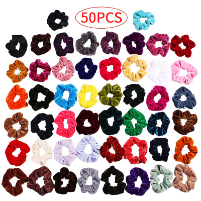 Cross border Velvet Scrunchies Bow large intestine hair ring can be customized by manufacturers directly