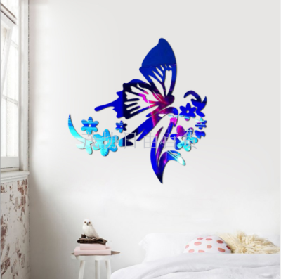 Single big butterfly self-adhesive 3d manufacturer direct sales mirror wall paste