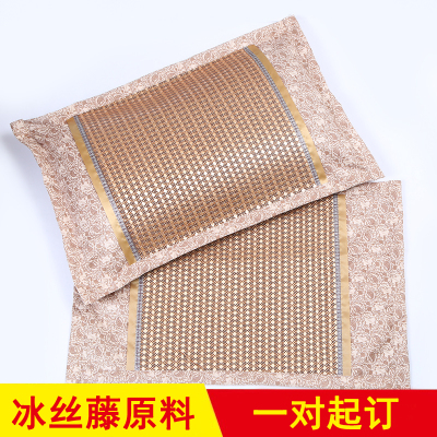 Tengmat adult mat pillow package mail a pair of protective cover straw mat can absorb sweat in summer single cool bamboo fiber