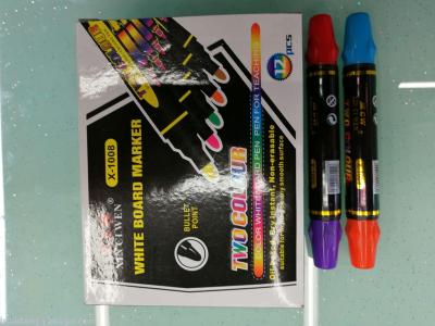 Double-Headed Color Whiteboard Marker with round Head Square Head Black Gold Paper-Film Factory Direct Sales Customization as Request