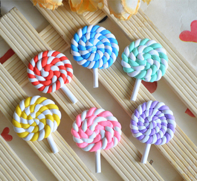 Soft clay lollipop diy mobile phone case/writing case/micro landscape/cake accessories diy accessories diy hairpin