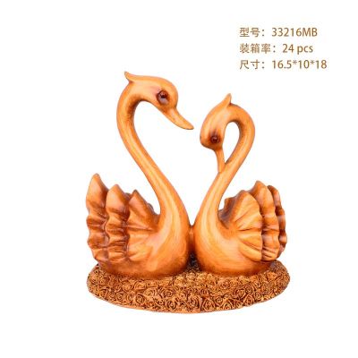 Resin Craft Heart-to-Heart Couple Swan Decoration Living Room Wine Cabinet TV Cabinet Decoration Craft Gift Decoration