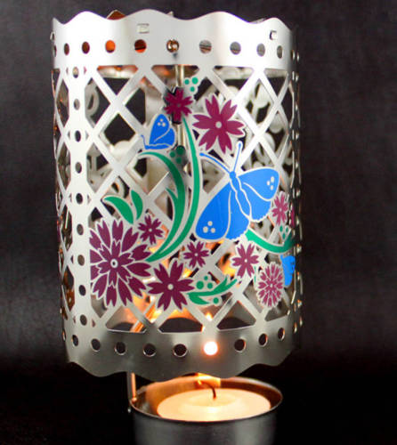 foreign trade exclusive for rotating candlestick butterfly christmas tree style hollow production metal lantern